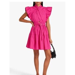 DEREK LAM 10 CROSBY Finn belted ruffled cotton-poplin mini dress